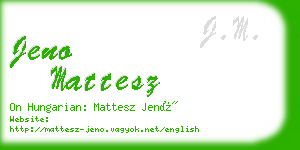 jeno mattesz business card